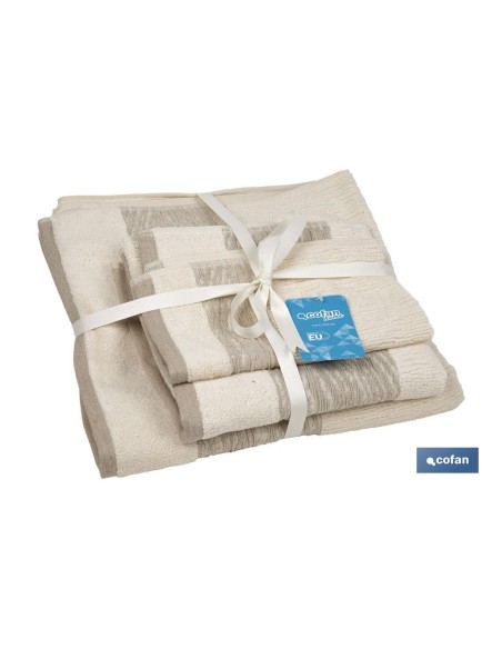JUEGO DE 3 TOALLAS NATURE 600 G/M2 GAMA ALMA 30X50 50X100 70X140 CM