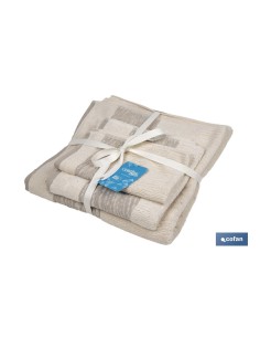 JUEGO DE 3 TOALLAS NATURE 600 G/M2 GAMA ALMA 30X50 50X100 70X140 CM 2