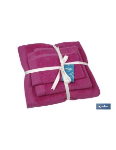 JUEGO DE 3 TOALLAS FUCSIA 580 G/M2 GAMA PRIMAVERA 30X50 50X100 70X140 CM