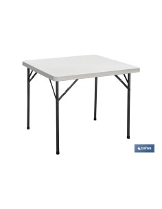 MESA PLEGABLE CUADRADA BLANCA 88x88x74cm