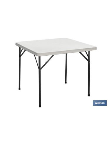 MESA PLEGABLE CUADRADA BLANCA 88x88x74cm