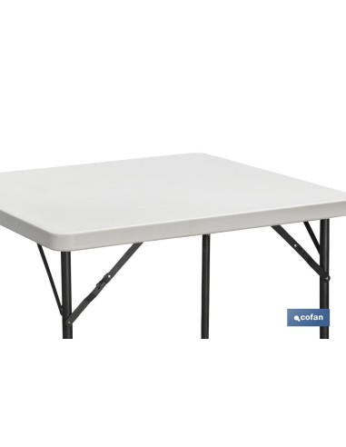 MESA PLEGABLE CUADRADA BLANCA 88x88x74cm