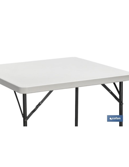 MESA PLEGABLE CUADRADA BLANCA 88x88x74cm