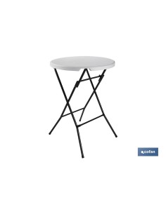 MESA ALTA PLEGABLE BLANCA 80x80x110cm