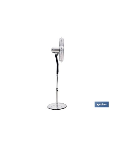 VENTILADOR DE PIE OSCILANTE GRIS METALIZADO OSCILANTE CON 3 VELOCIDADES Y TEMPORIZADOR Ø45 CM 70 W