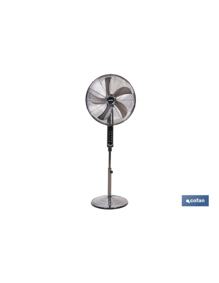 VENTILADOR DE PIE OSCILANTE GRIS PLOMO OSCILANTE CON 3 VELOCIDADES Y TEMPORIZADOR Ø45 CM 70 W