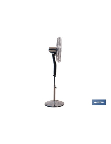 VENTILADOR DE PIE OSCILANTE GRIS PLOMO OSCILANTE CON 3 VELOCIDADES Y TEMPORIZADOR Ø45 CM 70 W