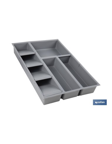 ORGANIZADOR PARA CAJÓN CON SEPARADORES DE COLOR GRIS 30 X 45 X 6,5 CM