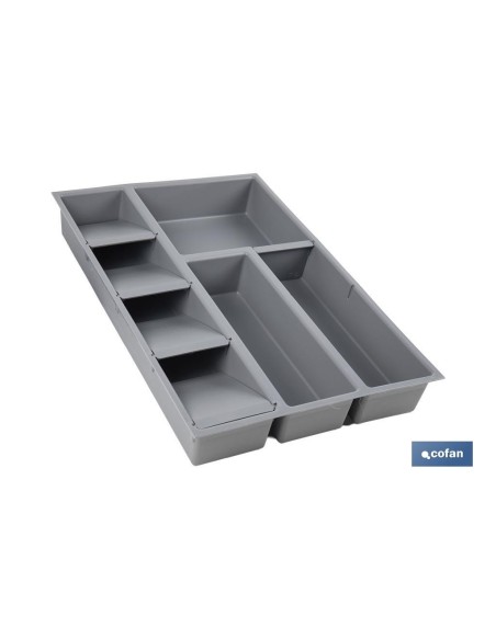 ORGANIZADOR PARA CAJÓN CON SEPARADORES DE COLOR GRIS 30 X 45 X 6,5 CM