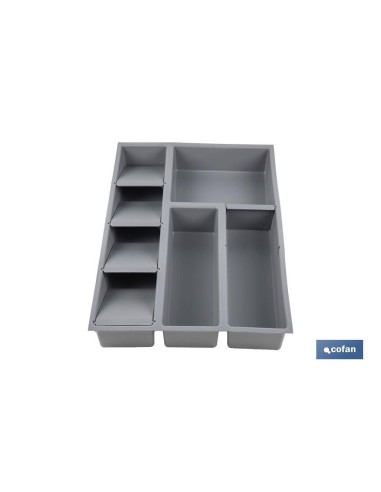 ORGANIZADOR PARA CAJÓN CON SEPARADORES DE COLOR GRIS 30 X 45 X 6,5 CM