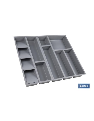ORGANIZADOR PARA CAJÓN CON SEPARADORES DE COLOR GRIS 50 X 45 X 6,5 CM