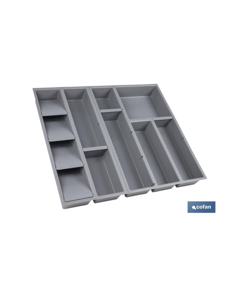 ORGANIZADOR PARA CAJÓN CON SEPARADORES DE COLOR GRIS 50 X 45 X 6,5 CM