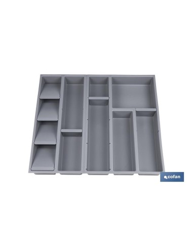 ORGANIZADOR PARA CAJÓN CON SEPARADORES DE COLOR GRIS 50 X 45 X 6,5 CM