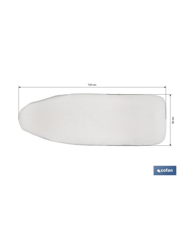 FUNDA ACOLCHADA PARA TABLA DE PLANCHAR 135 X 53 CM GRIS METALIZADO