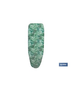 FUNDA ACOLCHADA PARA TABLA DE PLANCHAR 135 x 53 CM RAMAS VERDES
