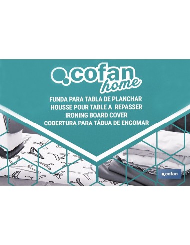 FUNDA ACOLCHADA PARA TABLA DE PLANCHAR 140 X 60 CM GRIS METALIZADO