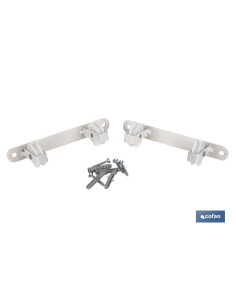TENDEDERO FIJO DE PARED BLANCO DE DOS PIEZAS CON 2 POLEAS 20 X 6.5 X 2.5 CM