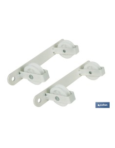 TENDEDERO FIJO DE PARED BLANCO DE DOS PIEZAS CON 2 POLEAS 20 X 6.5 X 2.5 CM 2