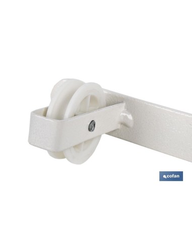TENDEDERO FIJO DE PARED BLANCO DE DOS PIEZAS CON 3 POLEAS 31 X 6.5 X 2.5 CM