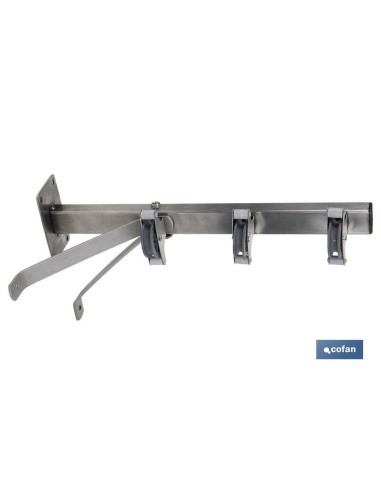 TENDEDERO FIJO DE PARED DE DOS PIEZAS INOXIDABLE 304 3 POLEAS 36.5 x 9.5 CM