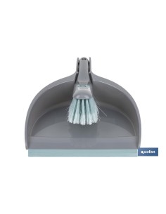 SET DE CEPILLO CON PALA Y BORDE DE GOMA COLOR TURQUESA/GRIS 33 x 23 x 9 CM