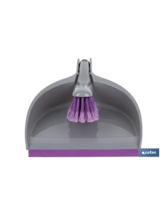 SET DE CEPILLO CON PALA Y BORDE DE GOMA COLOR LILA 33 X 23 X 9 CM