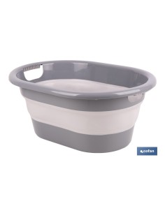 BARREÑO PLEGABLE GRIS/BLANCO 18 L