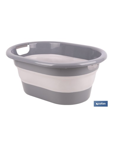 BARREÑO PLEGABLE GRIS/BLANCO 18 L