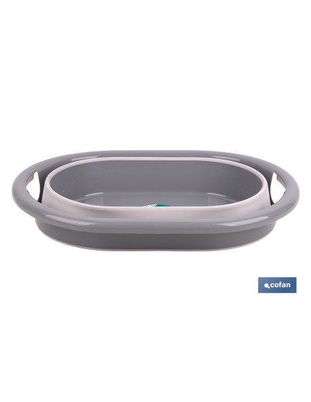 BARREÑO PLEGABLE GRIS/BLANCO 18 L