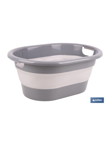 BARREÑO PLEGABLE GRIS/BLANCO 18 L
