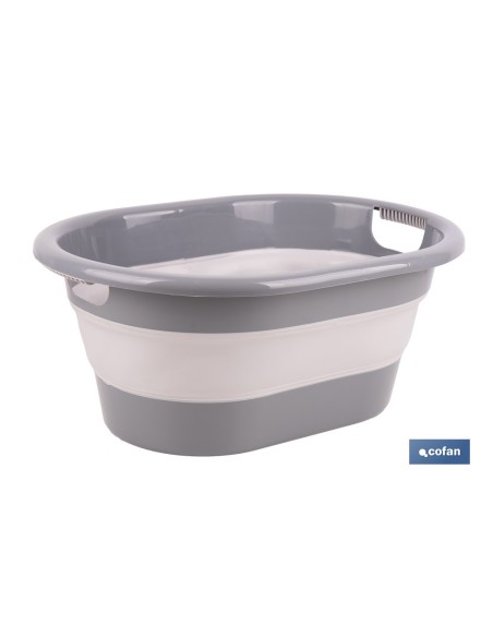 BARREÑO PLEGABLE GRIS/BLANCO 18 L