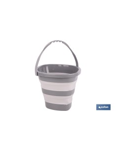 CUBO PLEGABLE COLOR GRIS/BLANCO 11 L