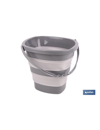 CUBO PLEGABLE COLOR GRIS/BLANCO 11 L