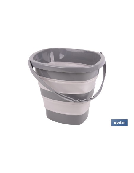 CUBO PLEGABLE COLOR GRIS/BLANCO 11 L