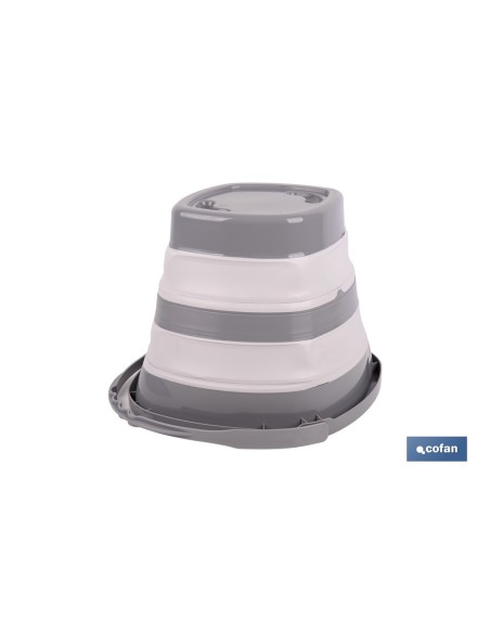 CUBO PLEGABLE COLOR GRIS/BLANCO 11 L