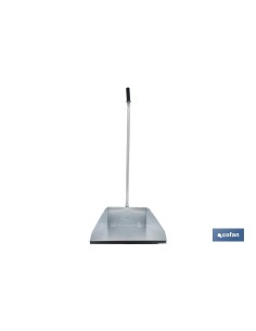 RECOGEDOR INDUSTRIAL GALVANIZADO CON GOMA Y MANGO CURVO 2