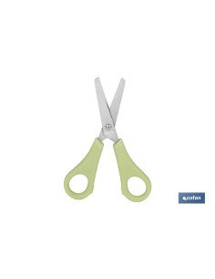 TIJERA ESCOLAR CON PUNTA REDONDA DE COLOR VERDE 13,3 CM 2
