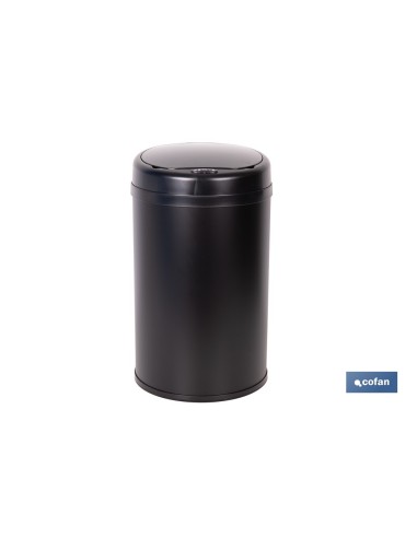 CUBO DE BASURA NEGRO CON SENSOR Y CUBO INTERIOR 30 L 52 X 30,5 CM