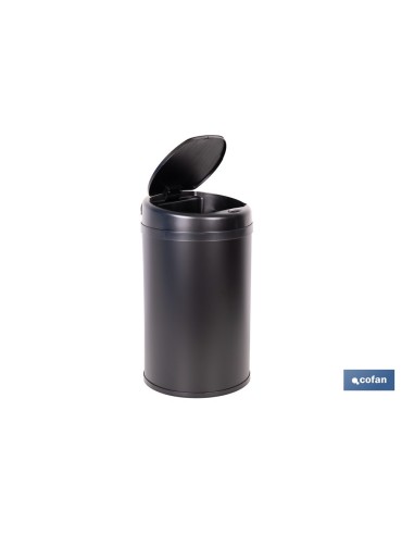 CUBO DE BASURA NEGRO CON SENSOR Y CUBO INTERIOR 30 L 52 X 30,5 CM