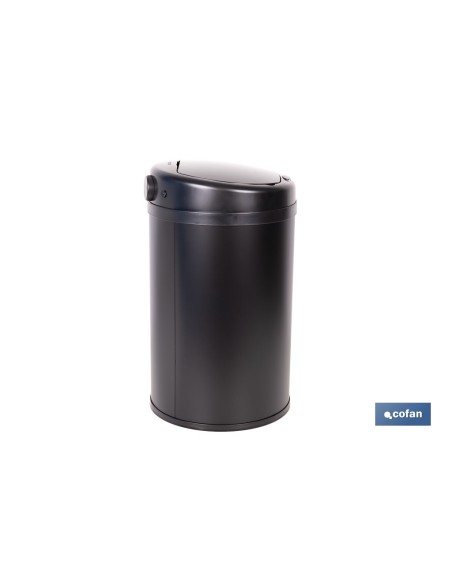 CUBO DE BASURA NEGRO CON SENSOR Y CUBO INTERIOR 30 L 52 X 30,5 CM