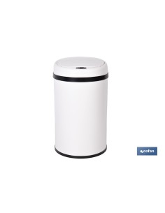 CUBO DE BASURA BLANCO CON SENSOR Y CUBO INTERIOR 30 L 52 X 30,5 CM