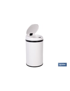 CUBO DE BASURA BLANCO CON SENSOR Y CUBO INTERIOR 30 L 52 X 30,5 CM 2