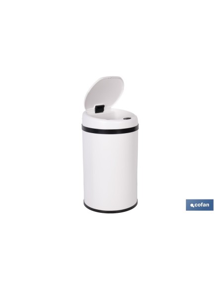 CUBO DE BASURA BLANCO CON SENSOR Y CUBO INTERIOR 30 L 52 X 30,5 CM