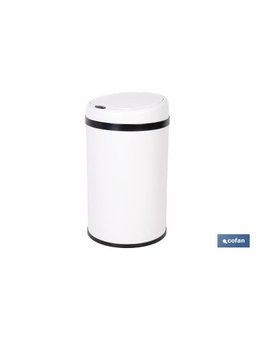 CUBO DE BASURA BLANCO CON SENSOR Y CUBO INTERIOR 30 L 52 X 30,5 CM