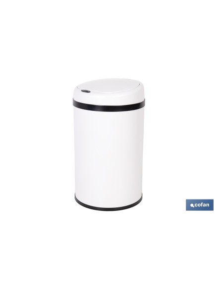 CUBO DE BASURA BLANCO CON SENSOR Y CUBO INTERIOR 30 L 52 X 30,5 CM