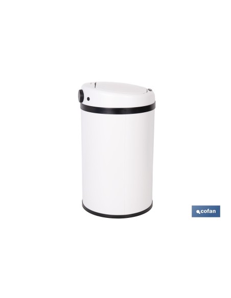CUBO DE BASURA BLANCO CON SENSOR Y CUBO INTERIOR 30 L 52 X 30,5 CM