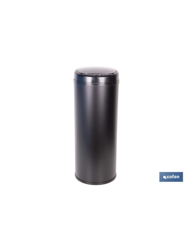 CUBO DE BASURA NEGRO CON SENSOR Y CUBO INTERIOR 50 L 30,5 X 78 CM