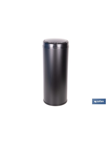 CUBO DE BASURA NEGRO CON SENSOR Y CUBO INTERIOR 50 L 30,5 X 78 CM