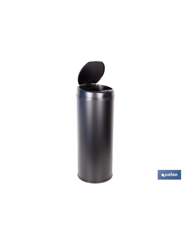 CUBO DE BASURA NEGRO CON SENSOR Y CUBO INTERIOR 50 L 30,5 X 78 CM