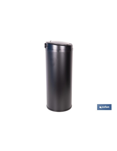 CUBO DE BASURA NEGRO CON SENSOR Y CUBO INTERIOR 50 L 30,5 X 78 CM
